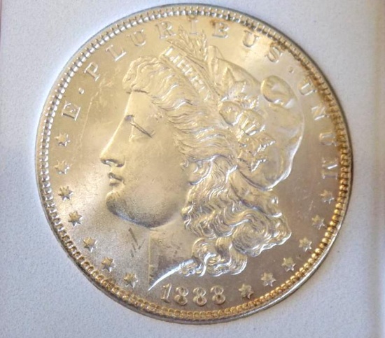 Morgan silver dollar 1888 gem bu blazing frosty white ms++++++ original beauty