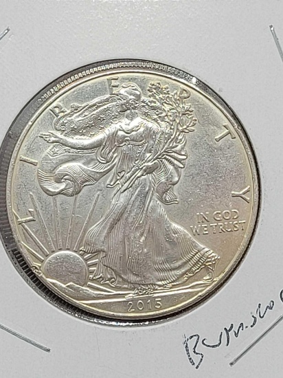 American silver eagle 2015 1 troy oz fine silver burnished nice find