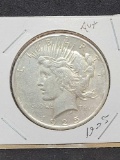 Peace silver dollar 1925 AU++ Nice 90% silver dollar