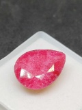 Blood Red Ruby 7.27ct Huge Earth mind gemstone pear cut AAA Quality