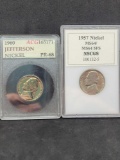 Jefferson Nickel lot Slabbed 1960 and 1957 Gem BU