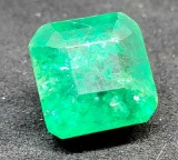 Square cut Translucent green emerald 11.96ct gemstone