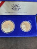 United States liberty silver Ellis Island Proof set in original mint box .76 troy OZ silver 1986