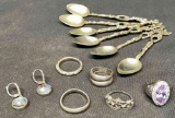 Silver Jewelry and Spoons.