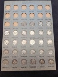 silver dime album page with 28 silver dimes mostly mercs nice high grades some uncs 2.80 face 90%