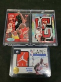 3 custom made Michael Jordan basketball cards Signature and jersey