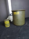 U.S. Army green Military Reusuable Drum, Aircraft Ordinance Grease Can