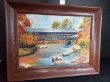 Original Oil Painting - Covered Bridge in Maine