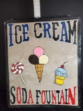 Porcelain Painted finish Ice Cream/Soda Fountain Hanging Sign