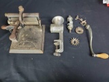 Antique Cast Iron Fluting Iron. Universal meat grinder