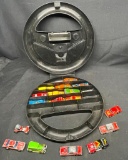 Matchbox Steering Wheel Case full of Vintage Toy Cars 1960s-70s Hotwheels