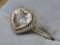 Pandora Jewelry 925 Sterling Ring, Diamond Accents w/ Quartz Heart Gem Stone