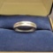 Women's size 7.5 18 k white gold ring with 2 small diamonds