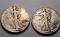 Walking liberty silver half lot of 2 high grades au to unc 1943 and 1946