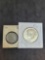 Kennedy silver half and Buffalo Nickel lot 1964 and 1936 AU high grade Buffalo