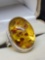 Sterling silver ring designer new amber ring size 7 1/2