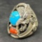 LH Signed Sterling Silver Navajo Designed Ring