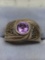 silver 925 ring with Purple tanzanite gemstone size 7 1/2