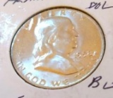 1958D Franklin Half. Uncirculated BU MS+++++ Higher Grade. Nice Coin