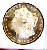 Morgan silver dollar 1885 p gem bu monster rainbow pl shocker deep mirrors wow colors!