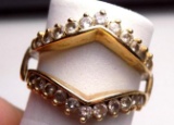 Diamond ring 1ct+ sparkly firey tested natrual diamonds designer 14kt yellow gold Premium piece