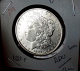 Morgan silver dollar 1889 gem bu frosty white blazing ddo dble die beauty