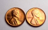 lincoln wheat cent lot of 2 gem bu deep red beauties from original rolls ms+++++++