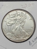 2020 American Silver Eagle Blazing Frosty BU 1 troy oz Round