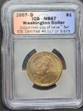 2007 D Washington Dollar ICG Certified MS 67