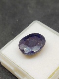 Deep blue 9.55ct huge cut polished stone earth mined