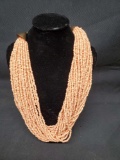 27 Strand Orange Cream-sickle Coral Ladies Necklace