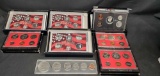 3 1981 proof sets. 2 2008 staye quarter proof sets. 1 1995 proof set. 1 1972 proof set