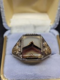 10kt gold over silver ring size 13 1/2