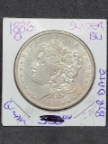 1886-O Morgan silver dollar 90% silver Rarer Date BU/Slider, Nice Coin