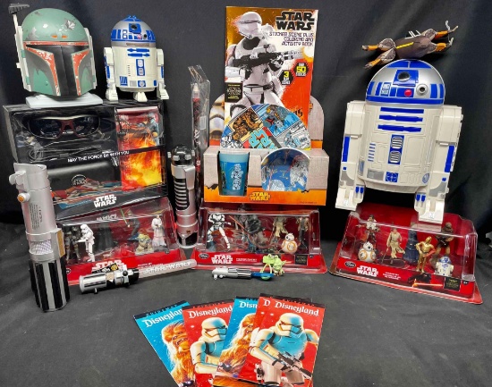 Star Wars Collectibles Lot. Mini Figures, Micro Machines Boba Fett, R2D2, More