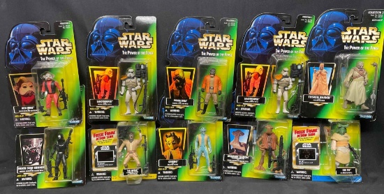 Lot of 10 Power Of The Force Action Figures.