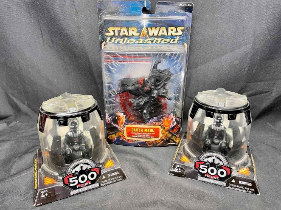 Unleashed Darth Maul. 500th Action Figure Darth Vader in Regeneration Chamber.
