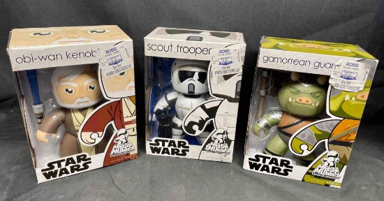 Mighty Muggs Gamorrean Guard, Obi-Wan Kenobi and Scout Trooper Action Figures