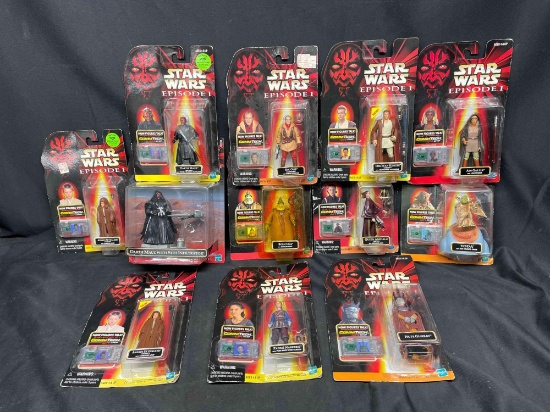 Lot of 11 Episode I Action Figures. Deluxe Darth Mail with Sith Infiltrator