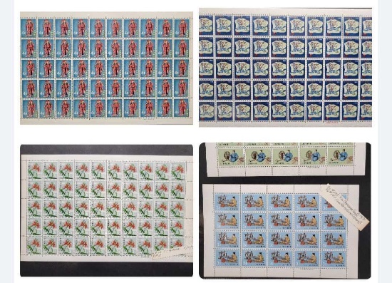 25 Sheets of 1960s-70s Japan Ryukyu Stamps