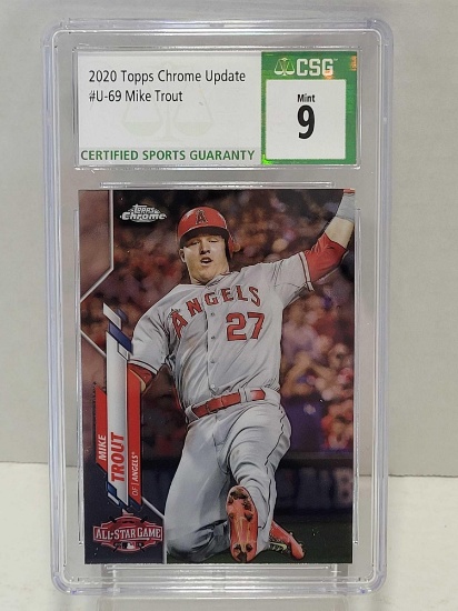 2020 Topps Chrome Update Mike Trout CSG Mint 9