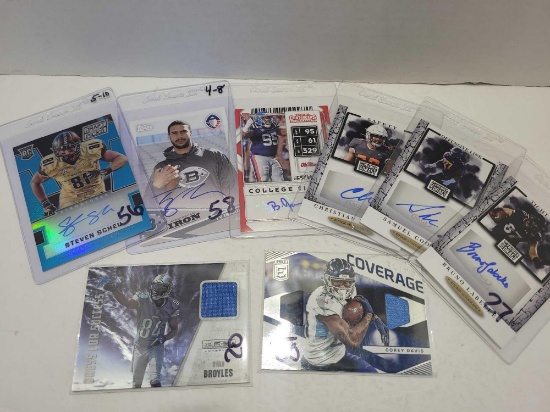Lot of Signed and Jersey Football Cards 8 Units