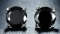Black diamond earrings 1.50 ctw nice looking set in 14 kt white gold over silver