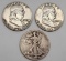 Franklin and walking half lot 3 silver coins 1959 and 63 Franklin 1923 walking