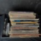 Crate of vintage records and 45s