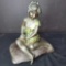 Heavy bronze sculpture of girl on a pillow by Moreau