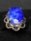 Sapphire Sterling Ring Oval Cut 23.5 Carats Size 8 3/4