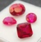 Beautiful 5.13ct Ruby lot Pear, square, round, oval cut, 4 gemstones