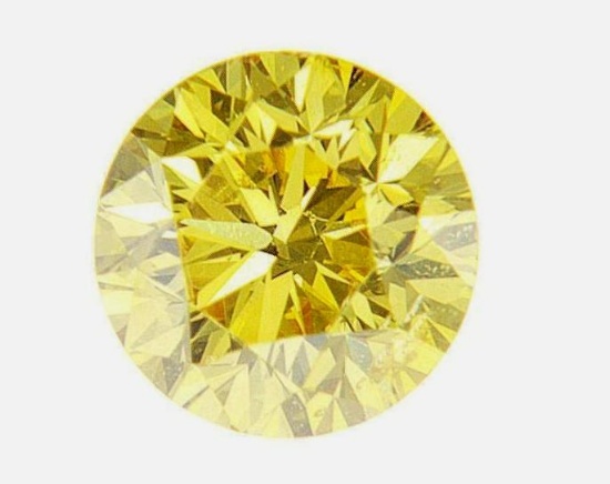Diamond cannary yellow earth mined beauty .18 ct igr certified stunning gemstone WOW
