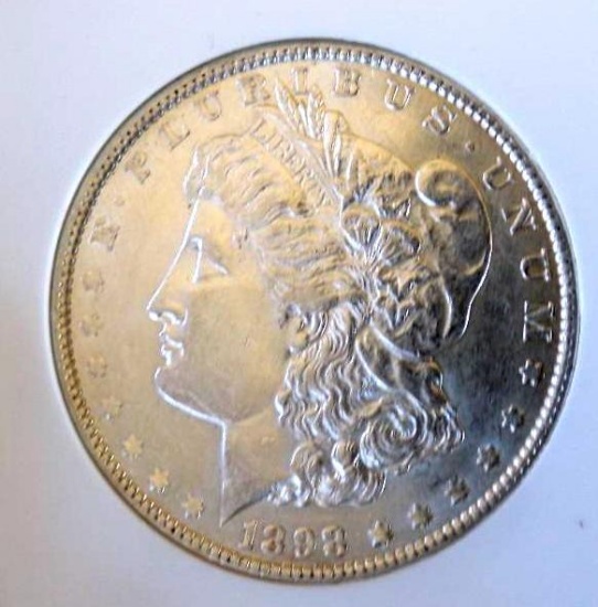 Morgan silver dollar 1898 frosty bu++++ nice luster